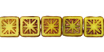 Czech Glass Sunshine Picasso Flower Window Square 10mm