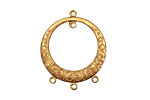 Brass Small Beaded Gypsy Hoop w/ Rings 22x27mm