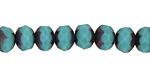 Czech Glass Aqua Fire Polished Rondelle 6x9mm