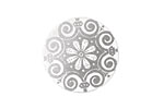 Lillypilly Silver Scrolling Daisy Anodized Aluminum Disc 25mm, 22 gauge
