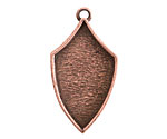 Nunn Design Antique Copper (plated) Crest Regiment Bezel Pendant 19x36mm