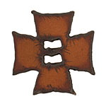 The Lipstick Ranch Rusted Iron Square Cross Button 40mm