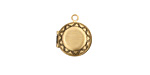 Antique Brass (plated) Small Round Ribbon Heirloom Locket 13x15mm