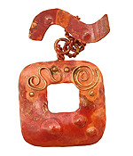 Patricia Healey Copper Square Textured Toggle w/ Wavy Bar 39x33mm, 34mm bar