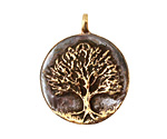 Green Girl Bronze Tree Pendant 34x28