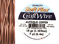 Soft Flex Non-Tarnish Antique Copper Craft Wire 18 gauge, 7 yards