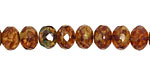 Czech Glass Butter Rum Fire Polished Rondelle 6x9mm