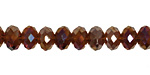 Dark Topaz AB Crystal Faceted Rondelle 8mm