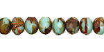 Czech Glass Mint Chocolate Fire Polished Rondelle 6x9mm