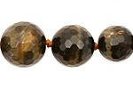 Blue Tiger Eye Faceted Round Graduated 8-20mm