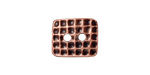 TierraCast Antique Copper (plated) Rectangle Hammertone Button 15x13mm