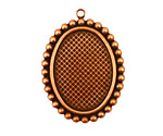 Stampt Antique Copper (plated) Dotted Fringe Oval Setting 18x25mm