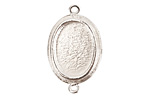 Nunn Design Sterling Silver (plated) Traditional Oval Bezel Pendant Link 31x19mm