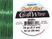 Soft Flex Green Craft Wire 28 gauge, 40 yards
