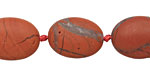 Red Jasper (matte) Puff Oval 17-20x13-15mm