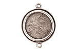 Nunn Design Antique Silver (plated) Traditional Circle Bezel Pendant Link 29x23mm