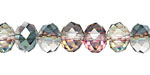 Green & Pink AB Crystal Faceted Rondelle 10mm