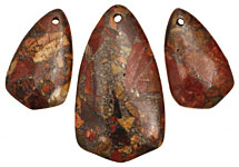 Red Creek Jasper w/ Pyrite Arrow Pendant Set 28x50mm, 20x33mm