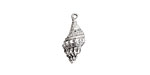 Nunn Design Antique Silver (plated) Trumpet Shell Charm 9x21mm