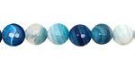 Sky Blue Line Agate Faceted Round 8mm