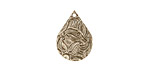 Stampt Antique Pewter (plated) Floral Embossed Teardrop 12x17mm
