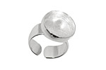 Silver (plated) Adjustable Ring Circle Bezel 17mm