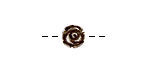 Golden Pyrite (silver tone) Carved Rose 7-8mm