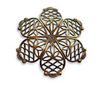 Vintaj Natural Brass Violet Petal Filigree 35mm