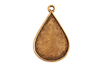 Nunn Design Antique Gold (plated) Ornate Flat Drop Tag 18x28mm