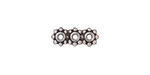 TierraCast Antique Silver (plated) Beaded 3-Hole 6mm Heishi Bar 15x6mm