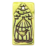 Earthenwood Studio Ceramic Acid Metal Birdcage Pendant 24x48mm