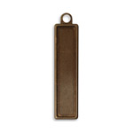 Vintaj Natural Brass Long Rectangle Name Tag Pendant 13x57mm