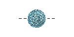 Aquamarine Pave (w/ Preciosa Crystals) Round 12mm