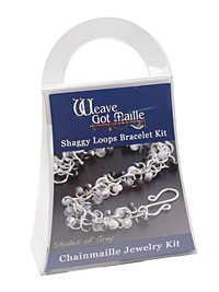 Weave Got Maille Shades of Grey Shaggy Loops Bracelet Kit