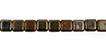 Czech Glass Iris Brown Square 6mm