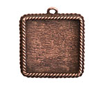 Nunn Design Antique Copper (plated) Large Ornate Square Bezel Pendant 30x34mm