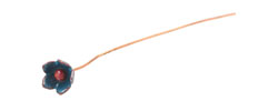 C-Koop Enameled Metal Turquoise Small 5 Petal Headpin 9-10mm