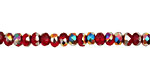 Czech Glass Metallic Ruby Fire Polished Rondelle 4x5mm