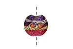 Grace Lampwork Pink & Purple Lentil 14x14mm