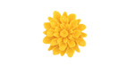 Opaque Yellow Lucite Dahlia Flower Cabochon 16mm