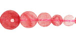 Cherry Quartz Faceted Graduated Round 6-14mm