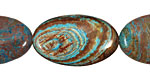 Blue Calsilica Jasper Flat Oval 29-30x18-19mm