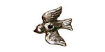 Green Girl Pewter Flying Bird 21mm