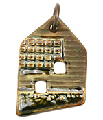 Earthenwood Studio Ceramic Patina Rust Homestead Pendant 29-31x47-48mm