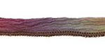 Prism Break w/ Brown Edges Hand Dyed 100% Silk Ribbon 1/2"