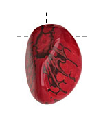 Tagua Nut Red Nugget (3-hole) 22-30x37-42mm