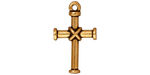 TierraCast Antique Gold (plated) Wrapped Cross Charm 14x23mm
