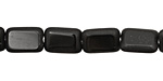 Czech Glass Matte Jet Rectangle 12x8mm