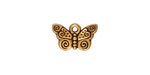 TierraCast Antique Gold (plated) Spiral Butterfly Charm 15x19mm