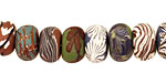 Humble Beads Polymer Clay Faux Bois Woodland Disk 7-8x11-12mm